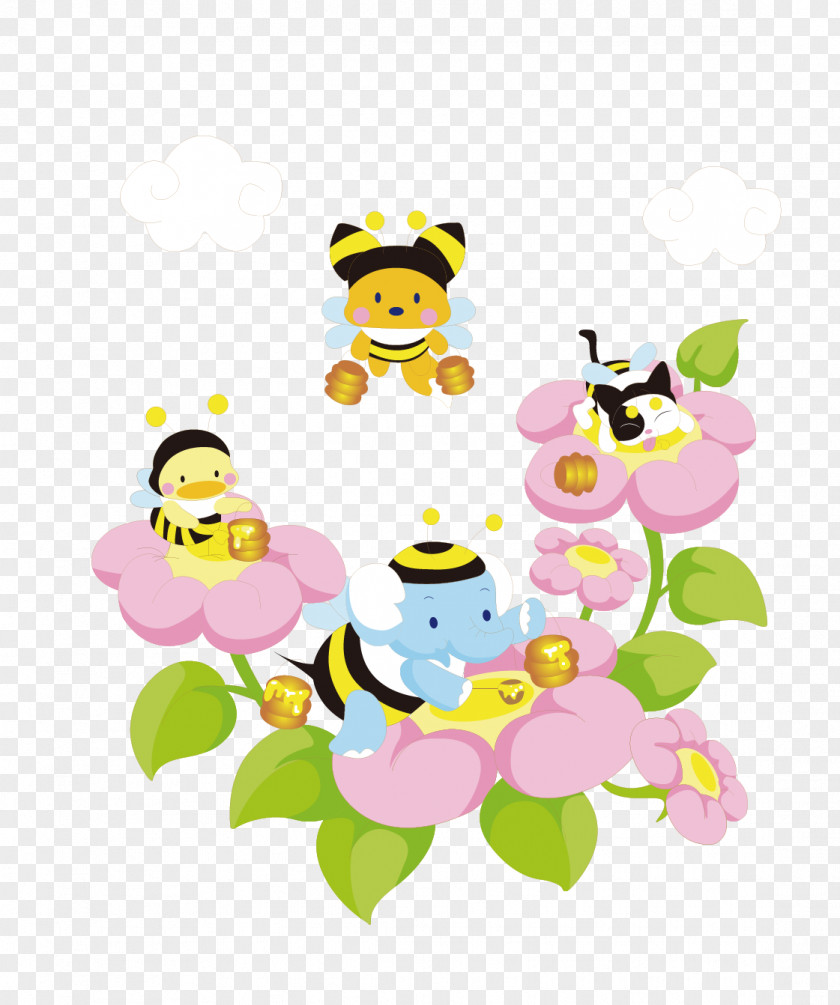 Cartoon Bee Illustration PNG
