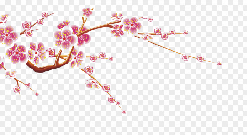 Cartoon Plum Chinese New Year Blossom Traditional Holidays Falun Gong PNG