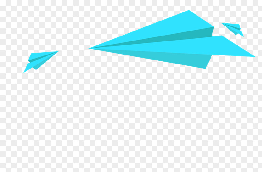Blue Floating Paper Airplane Plane Aircraft PNG