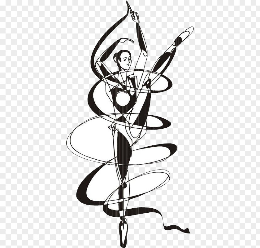 Jumping Gymnastics Woman Dolls Rhythmic Illustration PNG