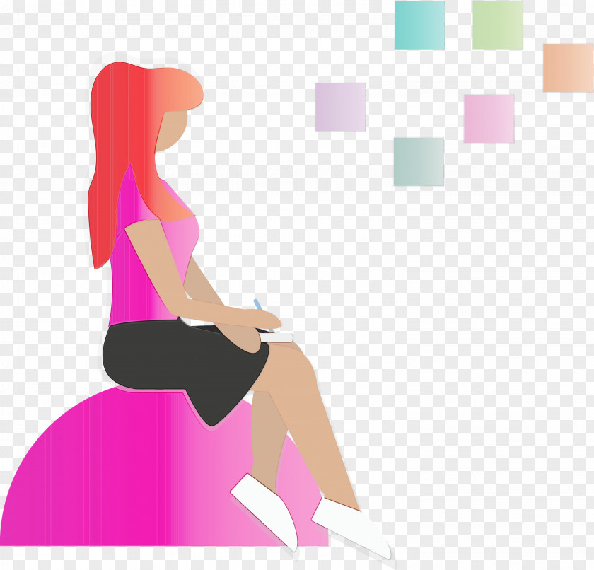 Pink Leg Sitting Physical Fitness PNG