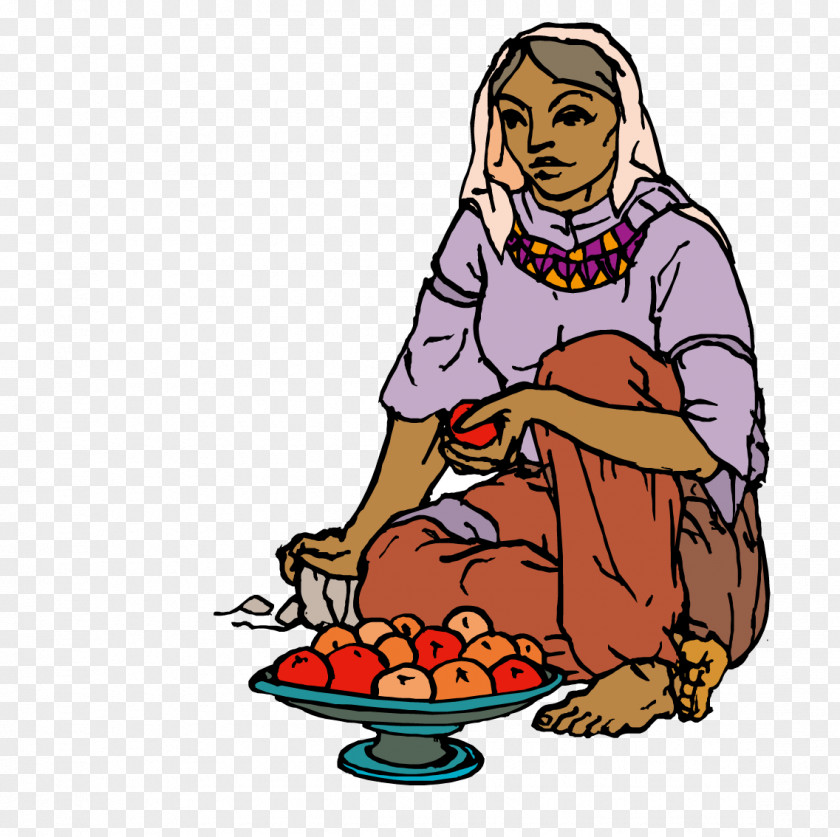 Woman Eating Fruit Auglis Illustration PNG