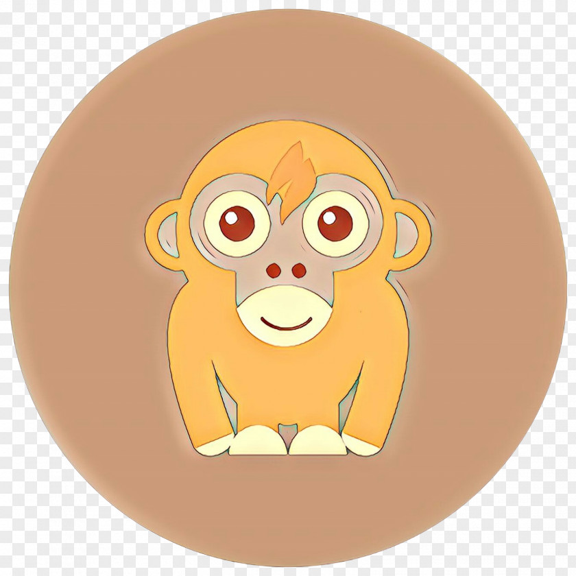 Old World Monkey Tableware Cartoon Head Yellow Plate PNG