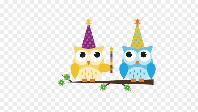 Owl Cartoon Birthday PNG