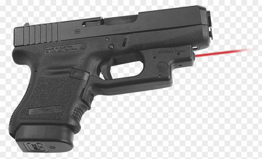 Glock 19 Left Handed Pistols Trigger LaserMax 26.27.33 Guide Rod Laser LMS-1161, Black Firearm PNG