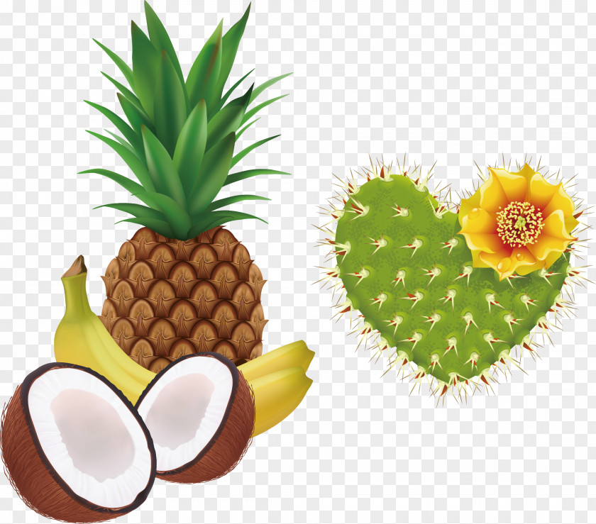 Pineapple And Cactus Milkshake Juice Coconut Water Banana PNG