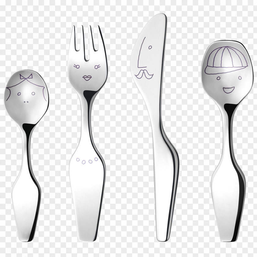 Child Georg Jensen Alfredo Twist Family Children Cutlery ACORN Children's Set Knife PNG