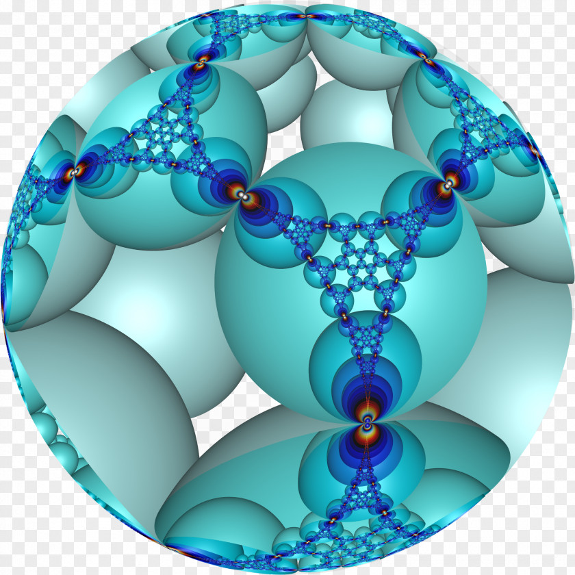 Fractal Art Teal Circle Blue PNG