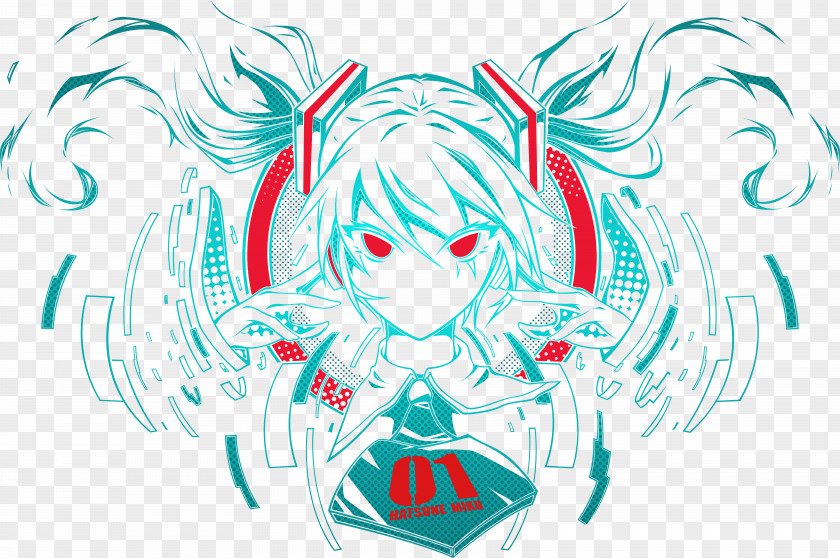 Hatsune Miku Illustration Vocaloid Sketch Image PNG