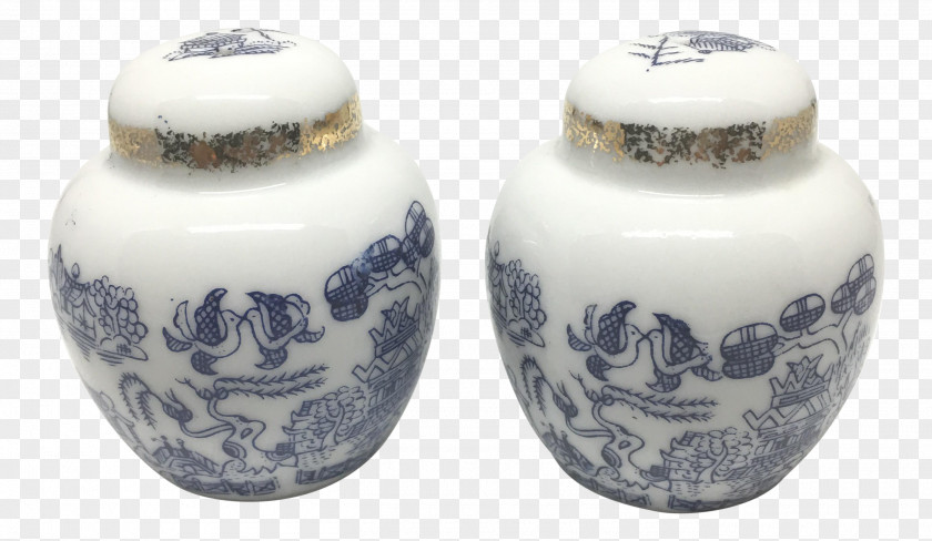 Ceramic Porcelain Cobalt Blue And White Pottery Urn PNG