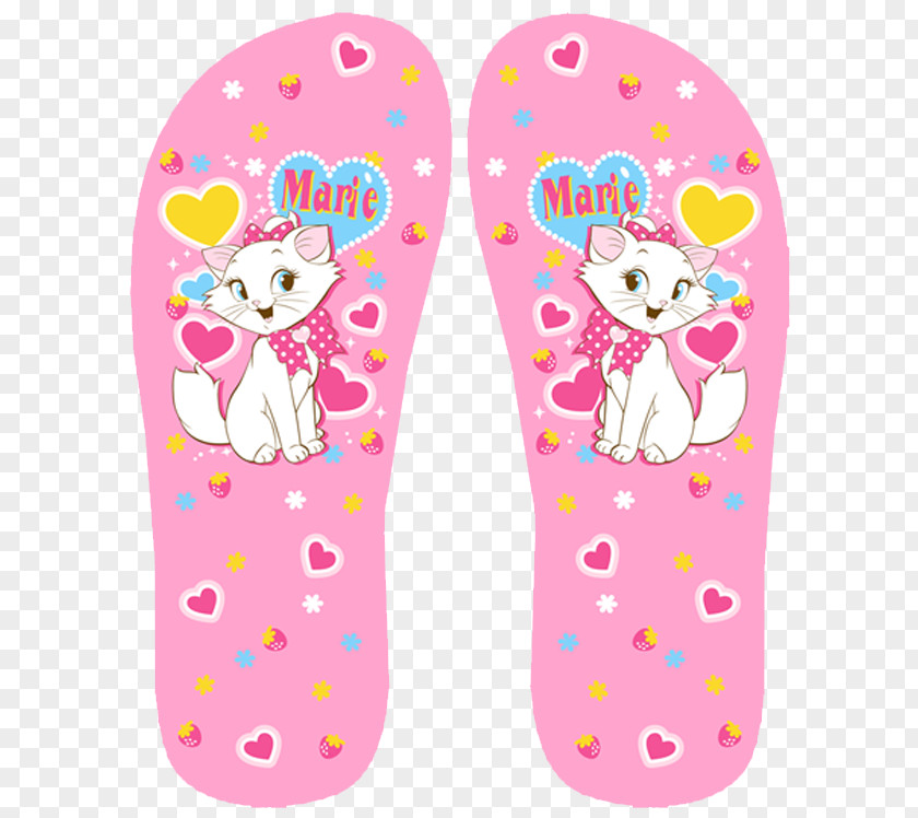 Cat Flip-flops Marie Slipper Pink M PNG