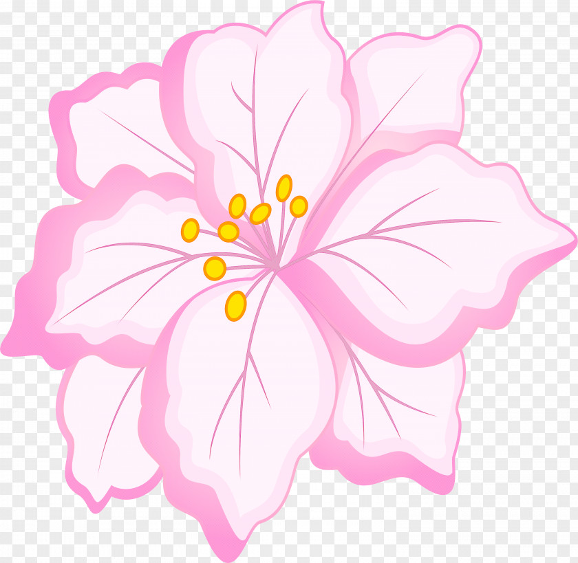 Pink Petal Hawaiian Hibiscus Flower PNG