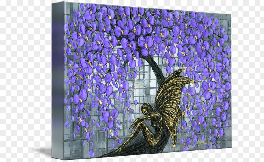 Purple Tree Canvas Gallery Wrap Flower Fairy PNG