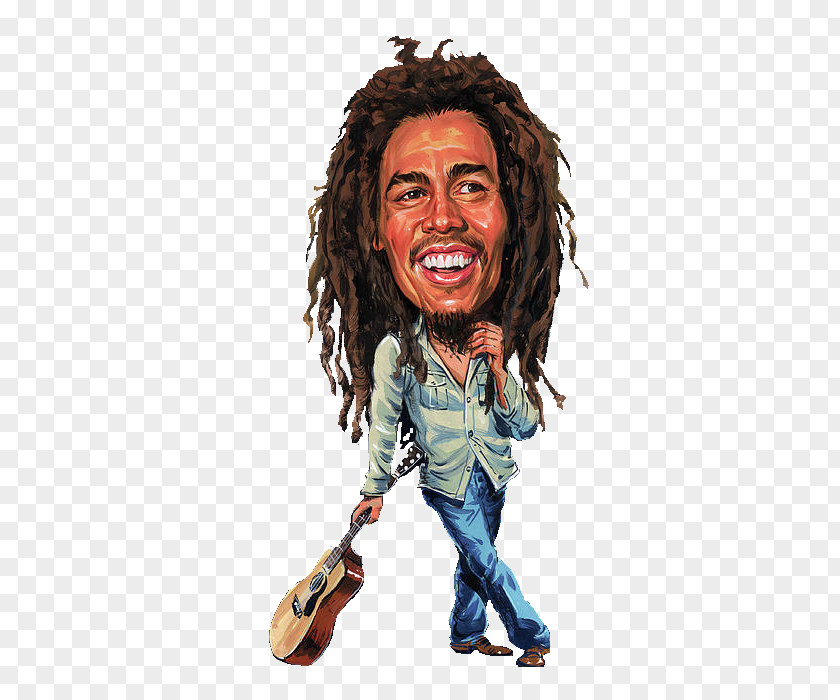 Bob Marley Caricature Reggae Drawing Painting PNG