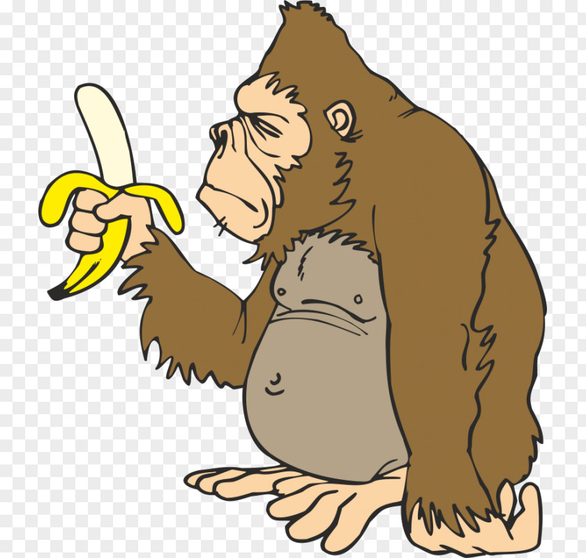 Gorilla Ape Banana Animation Clip Art PNG