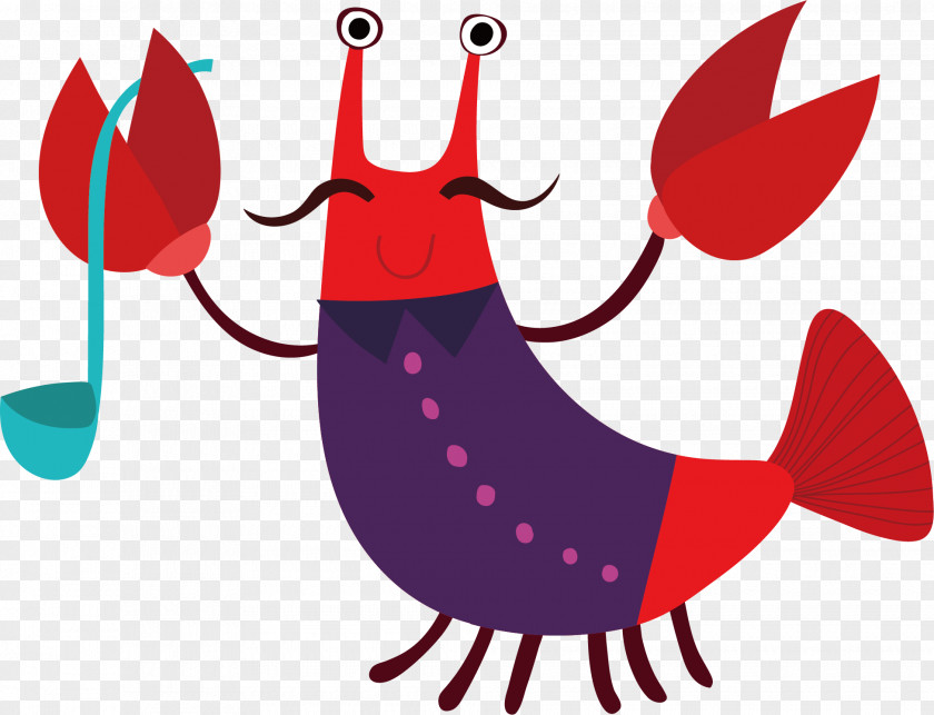 Suit Lobster Vector Cartoon Clip Art PNG