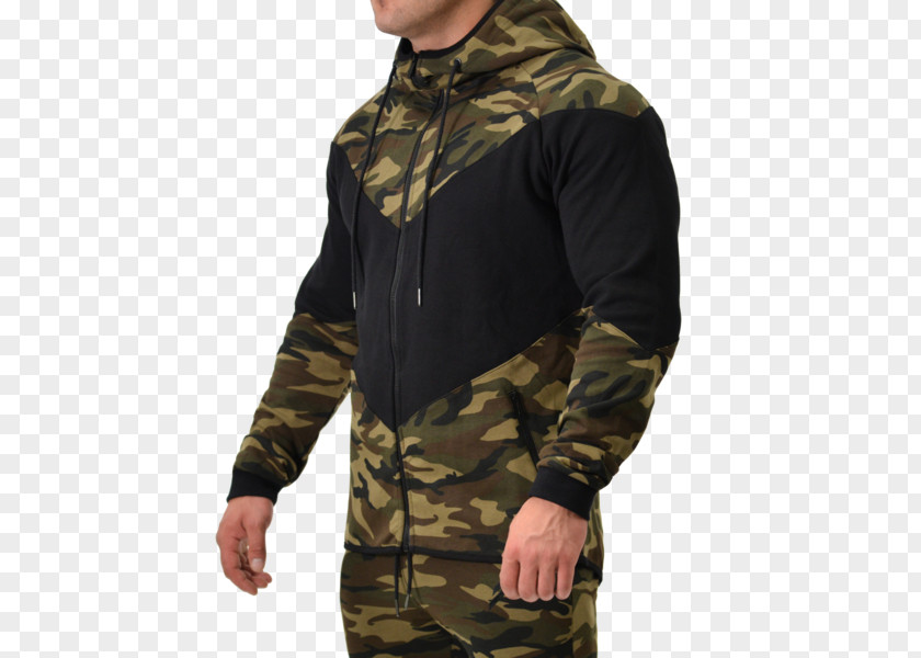 Camo Military Jacket With Hood Hoodie Camouflage Clothing Sweater PNG