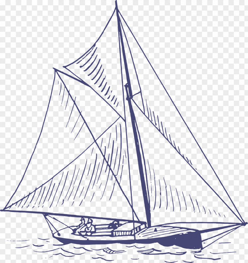 Great Sailing Sloop Ship Clip Art PNG