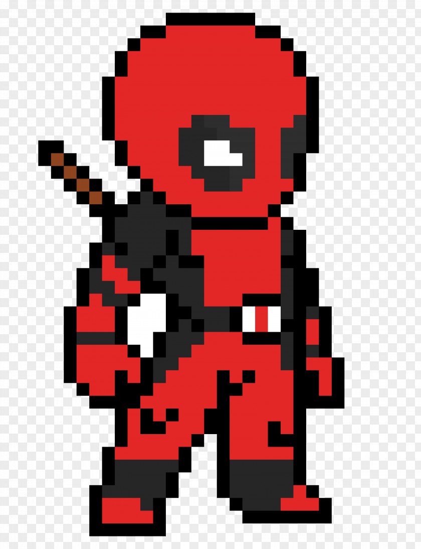 Pixel Art Minecraft Spider-Man Deadpool Drawing PNG