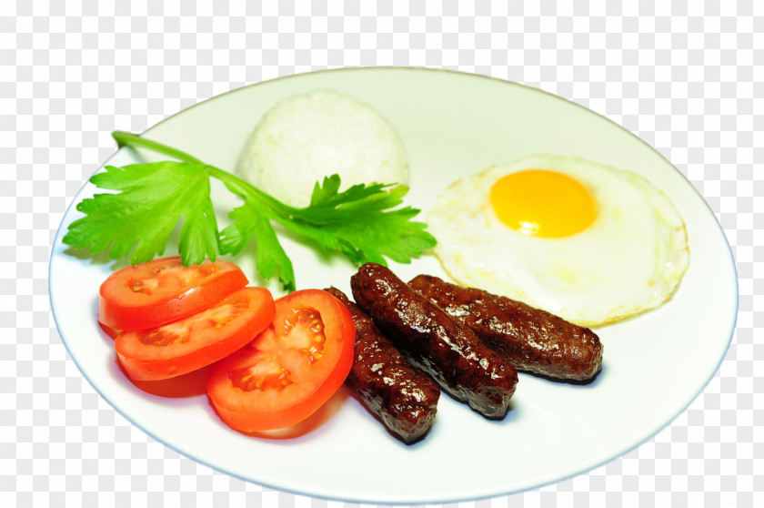 Sausage Full Breakfast Dish British Cuisine PNG