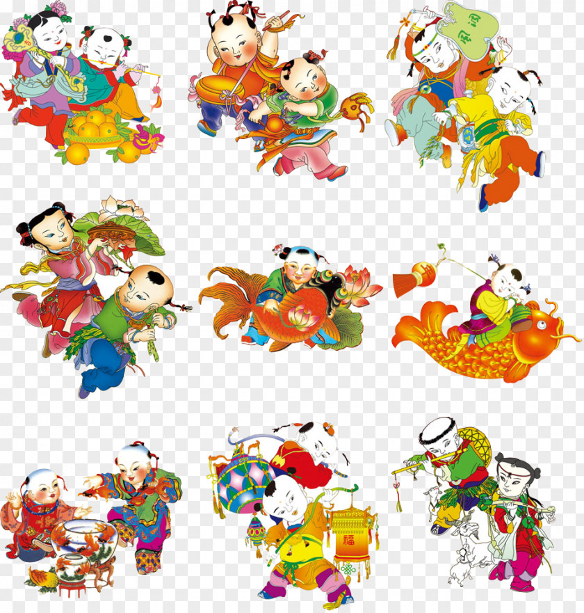 Cute Happy Baby Chinese New Year Clip Art PNG