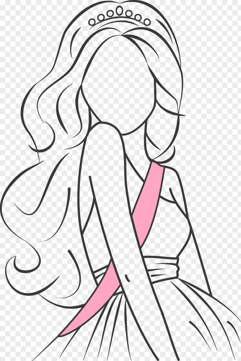 Cute Miss Beauty Hand Drawing Vector Euclidean PNG