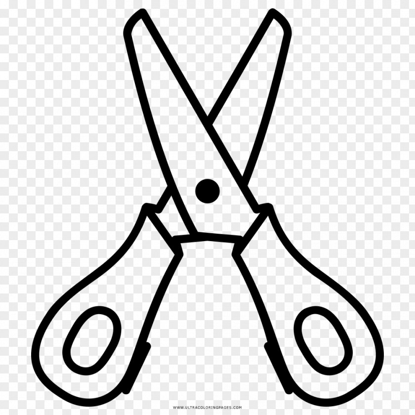 Scissors Drawing Coloring Book Black And White Clip Art PNG