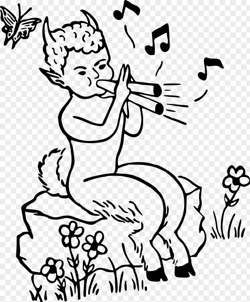 Black And White Faun Clip Art PNG