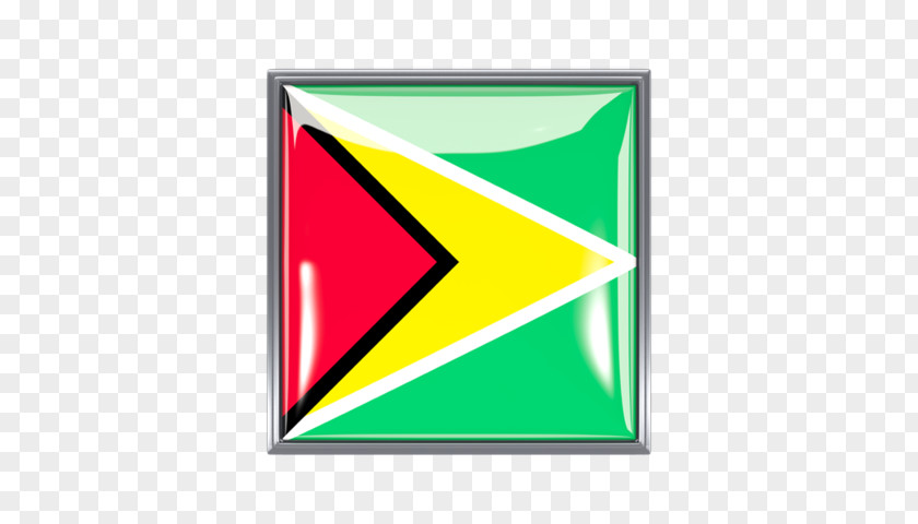 Guyana Flag Triangle Logo Green Font PNG
