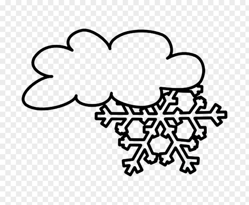 Hand Painted Snow Clouds Simple Strokes Snowflake Cloud Clip Art PNG