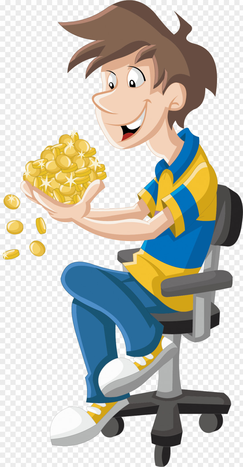 Men 's Gold Coin Poster Promotional Material Cartoon Royalty-free Clip Art PNG