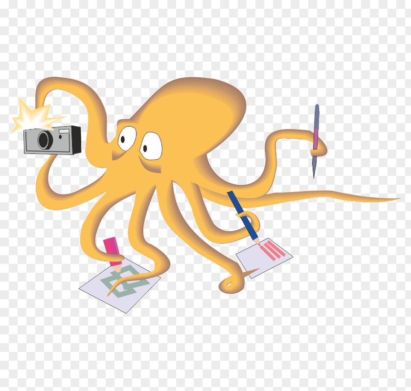 Busy Vector Octopus Clip Art Illustration Graphics PNG