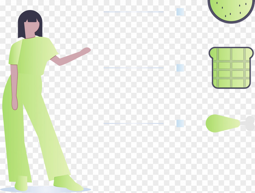 Green Standing Line PNG