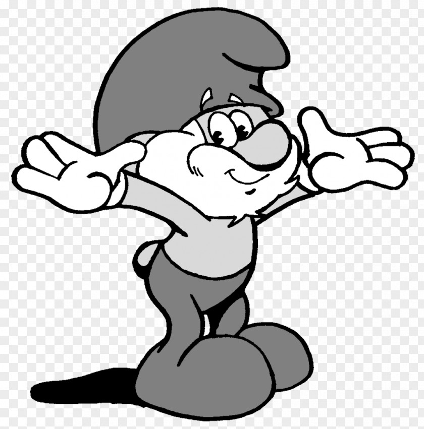 Papa Smurf The Purple Smurfs Drawing Black And White PNG