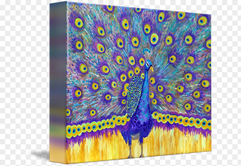 Peacock Acrylic Paint Painting Canvas Art Lavender PNG