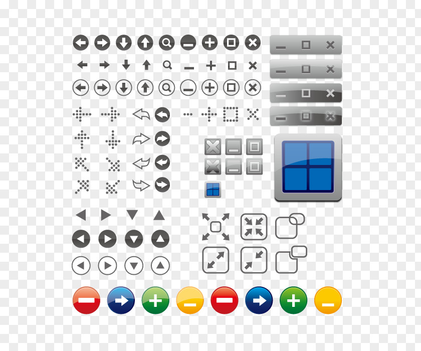 Window Icon Button Vector Elements PNG