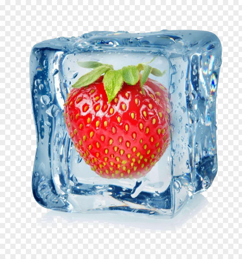 Ice And Fruit Strawberry Cube Stock Photography PNG