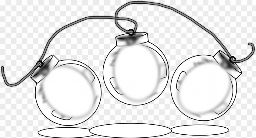 Christmas Black And White Ornament Line Art Clip PNG