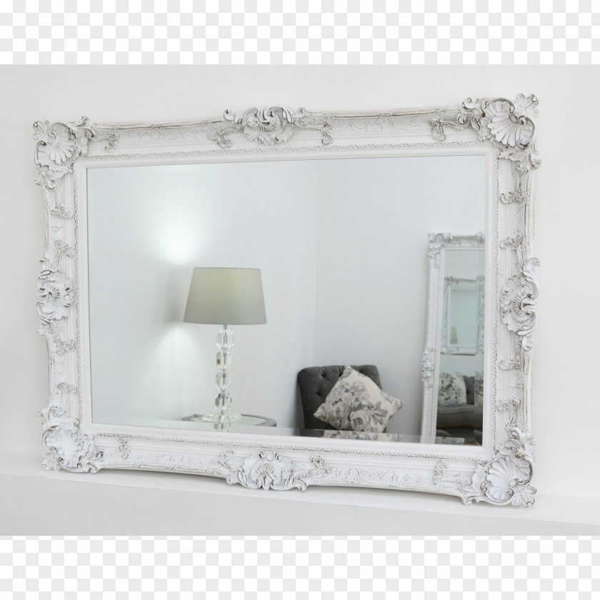 White Wood Mirror Rectangle Picture Frames Silver Shape PNG