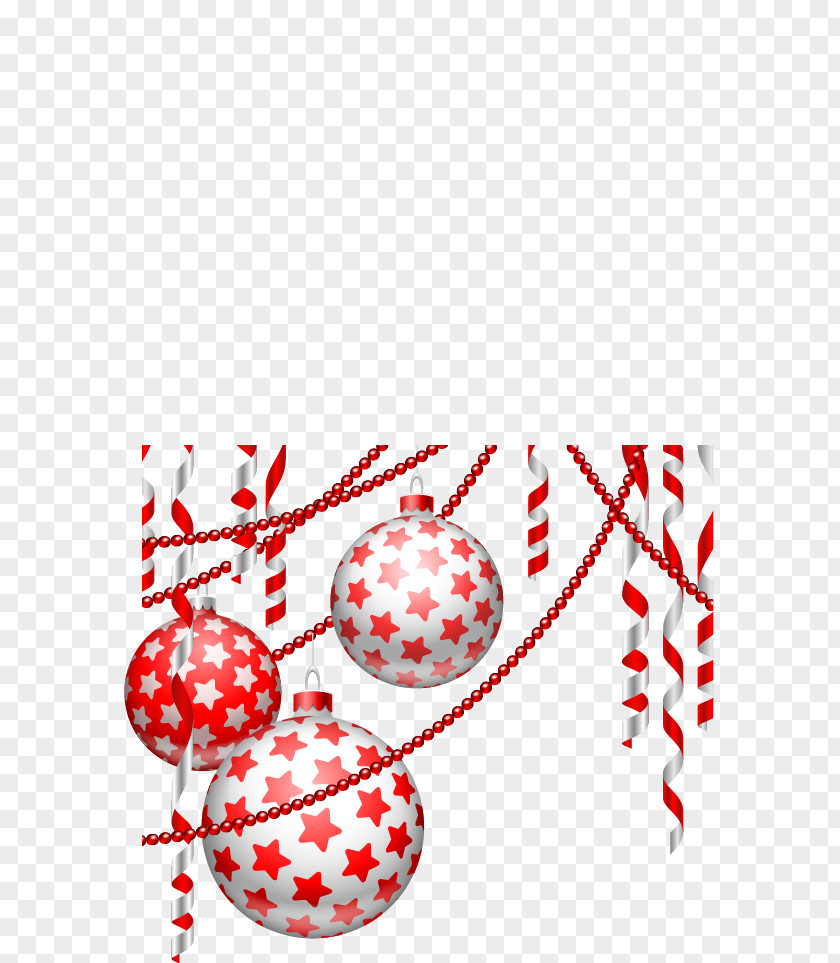 Red And White Stripes Painted Iron Ball Star Christmas Ornament Snowflake PNG