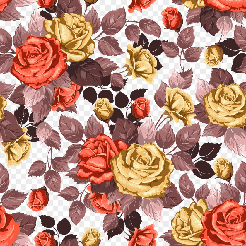 Retro Flowers Background Flower PNG