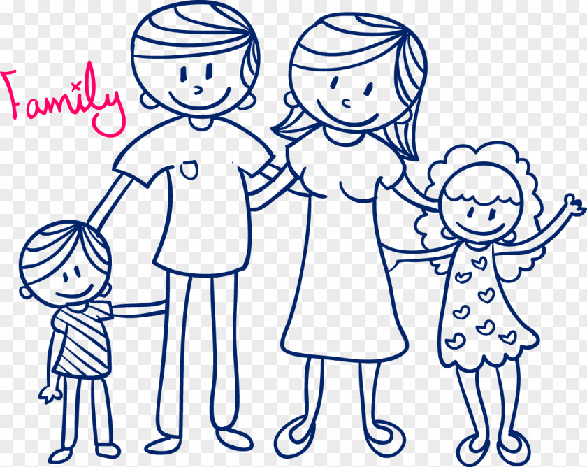 Stick Figure Family Drawing Cartoon Child PNG