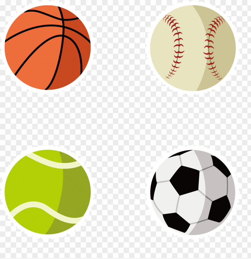 Vector Hand-painted Ball Sticker Game Decal Sport PNG
