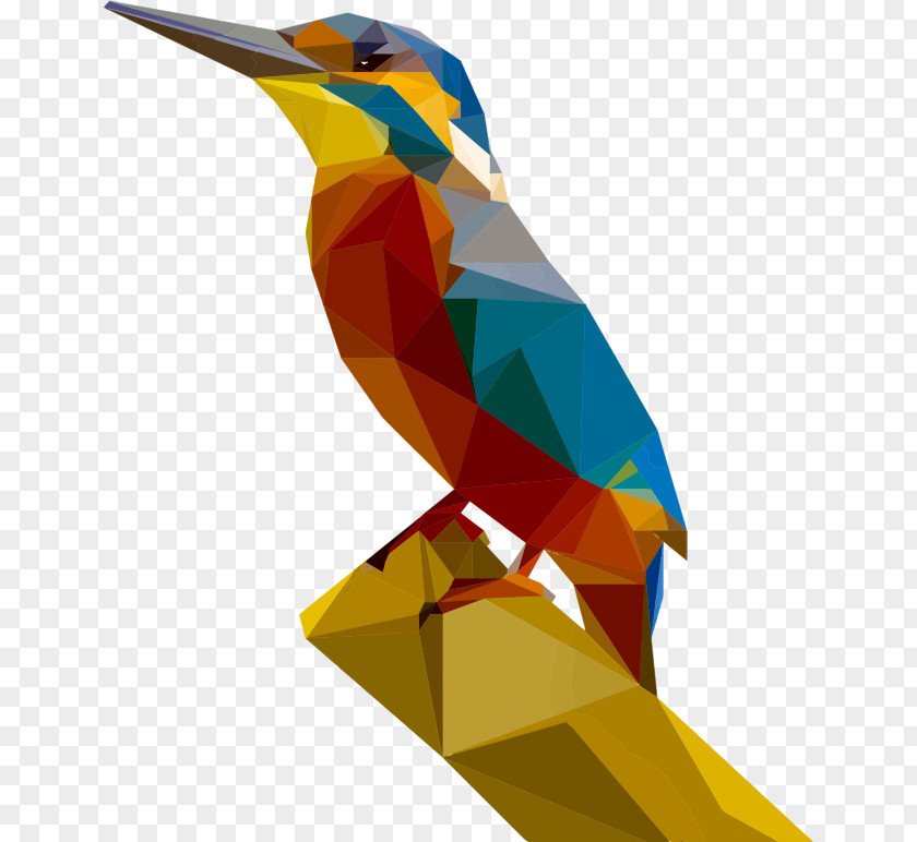 Low Poly Kingfisher Art PNG