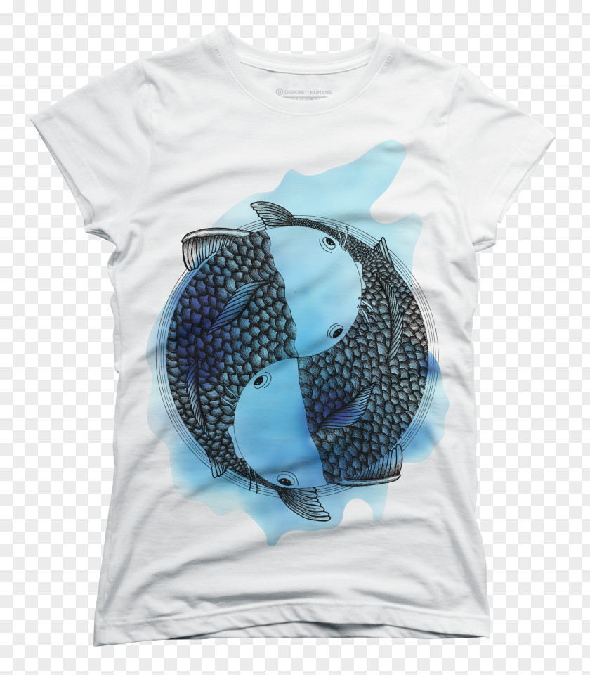 Pisces T-shirt Zodiac Astrological Sign Black And White PNG