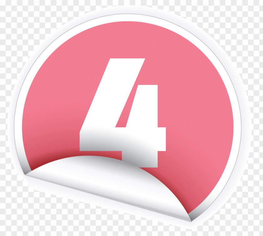 4 Sticker Number PNG