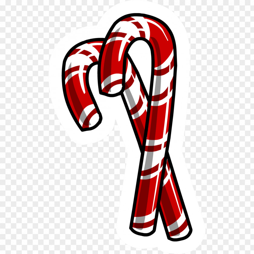 Candy Cane Club Penguin Stick Christmas PNG
