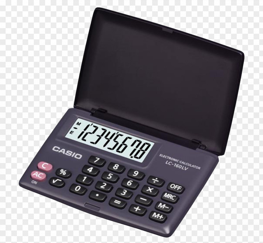 Digital Calculator Solar-powered Numerical Digit Casio PNG