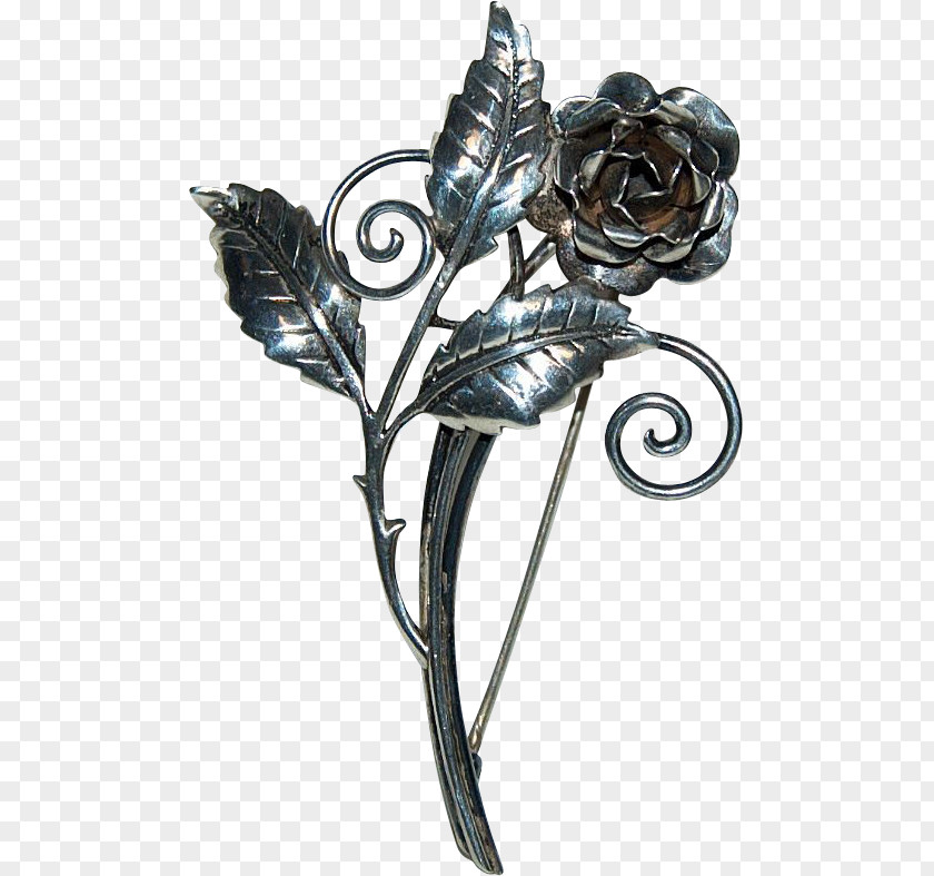 Silver Brooch Sterling Pin 1930s PNG