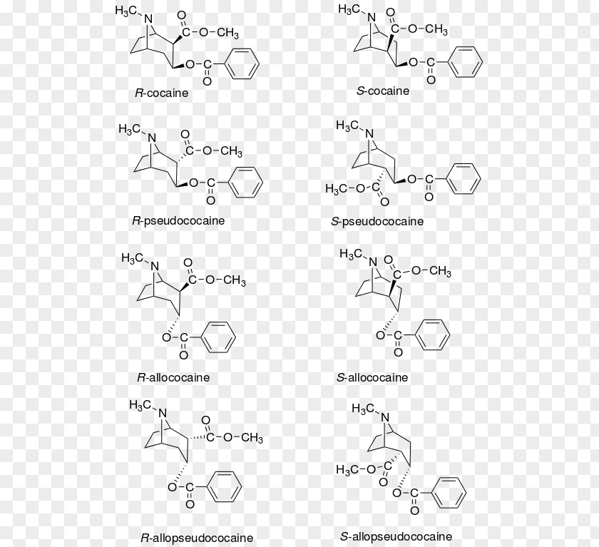 Stereoisomerism Stereocenter Cocaine Benzocaine Tropane PNG